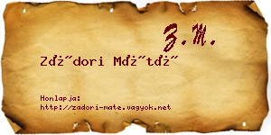 Zádori Máté névjegykártya