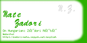 mate zadori business card